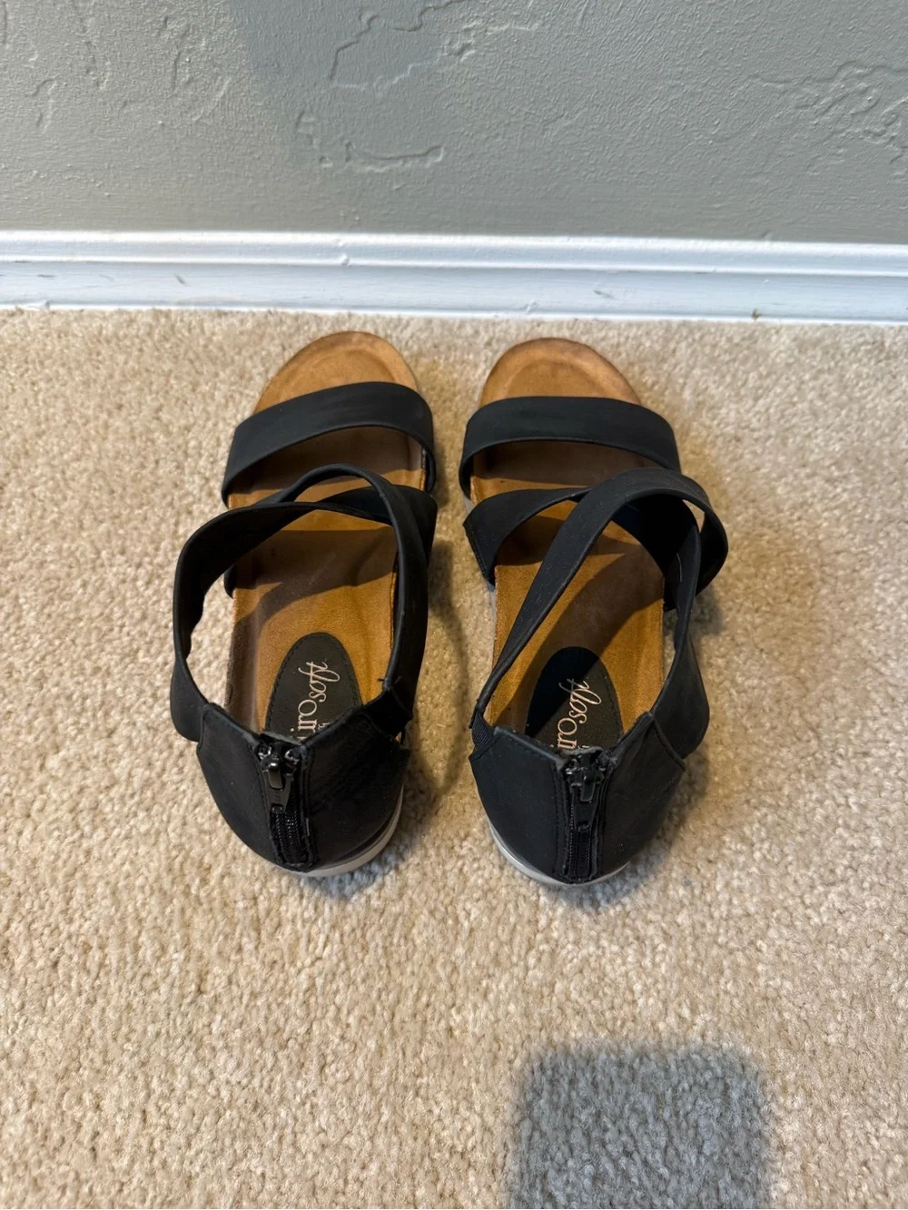 Like NEW Eurosoft Comfortable black leather sandal